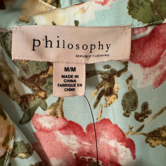 NWT Philosophy by republic long sleeve floral print blouse - Picture 2 of 6
